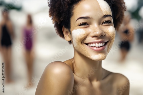 Smile young afro woman with skin problem, vitiligo skin. © Marcela Ruty Romero