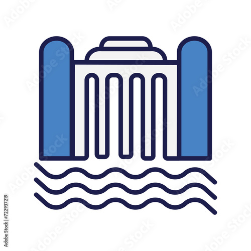 barrage icon with white background vector stock illustration