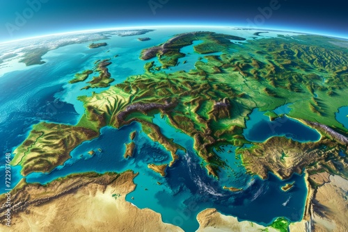 Satellite image of Europe photo