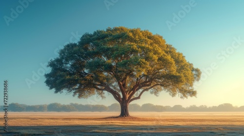 Large Oak Tree in a Field