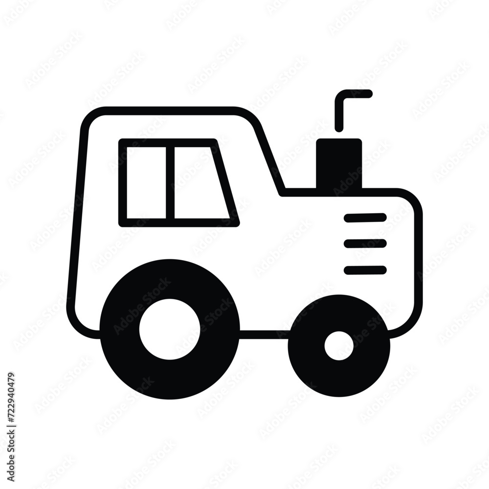 tracktor icon with white background vector stock illustration tracktor icon with white background vector stock illustration
