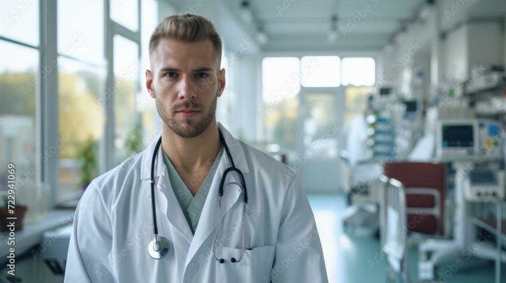 Portrait of a male doctor in a hospital Portrait of a male doctor in a hospital