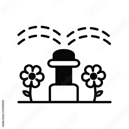 water sprinkle icon with white background vector stock illustration