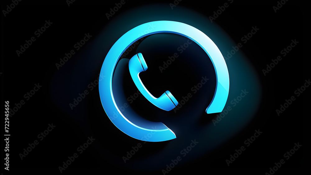 phone call symbol icon 3d. Contact us. Telephone, communication. Telephone symbol. icon telephone call. isolated on a black background. With black copy space phone call symbol icon 3d. Contact us. Telephone, communication. Telephone symbol. icon telephone call. isolated on a black background. With black copy space