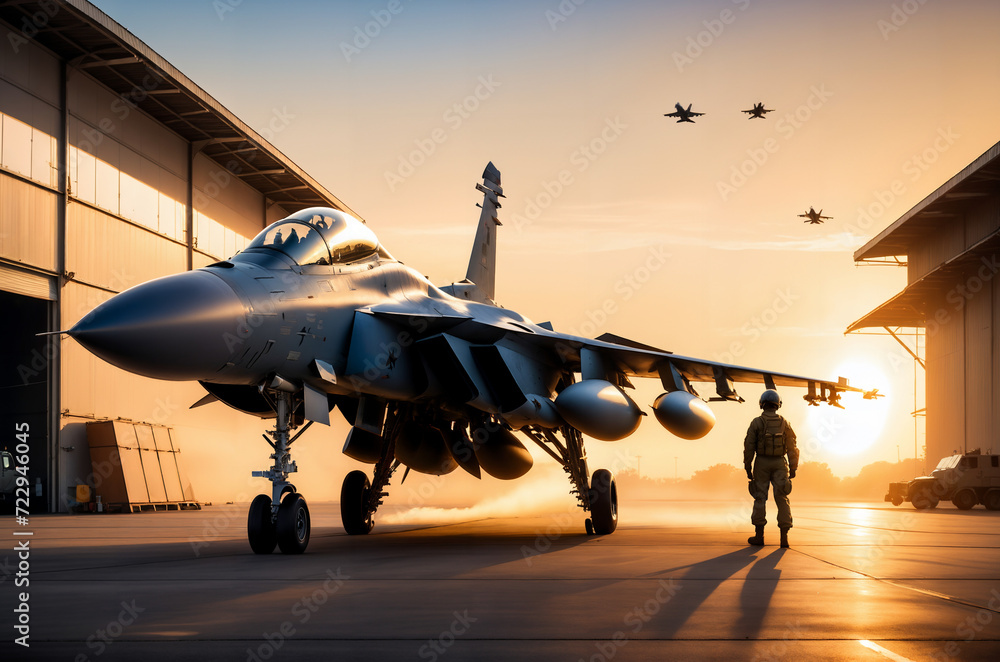 Armed fighter jet - obrazy, fototapety, plakaty 