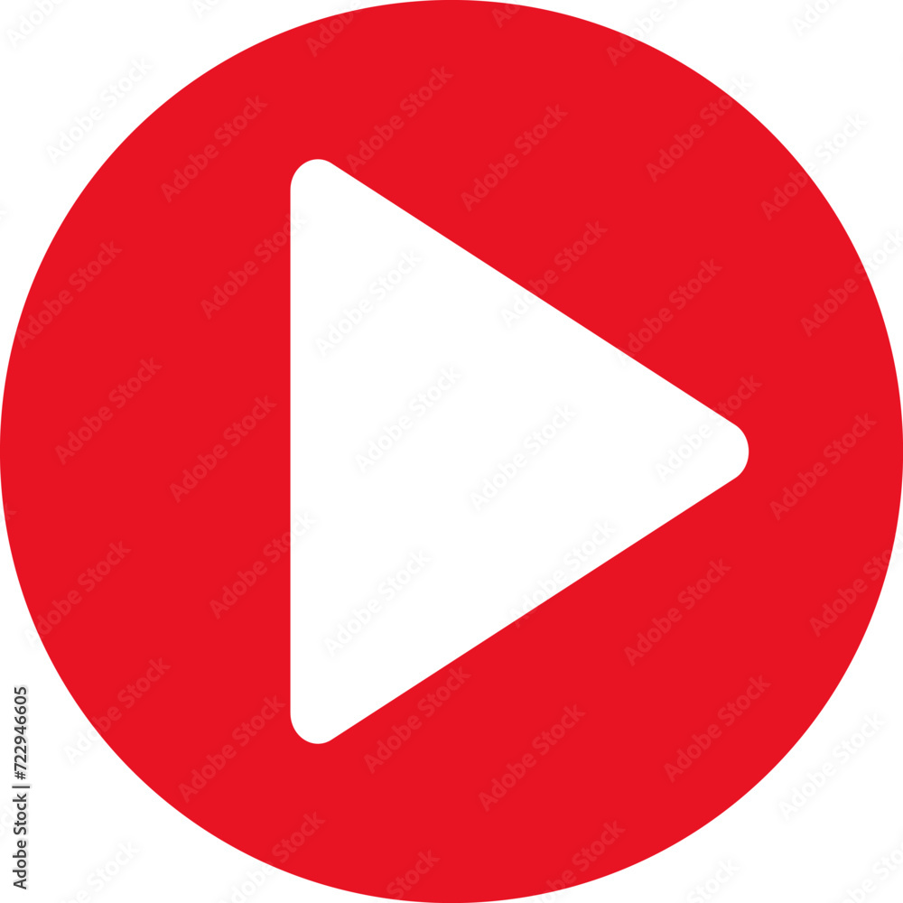Play video red button icon, sign vector isolated on white background. Trendy circle play button icon in flat style. Radio symbol, video player, arrow. Play video red button icon, sign vector isolated on white background. Trendy circle play button icon in flat style. Radio symbol, video player, arrow.
