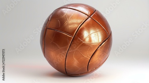 A 3D rendering of a metallic soccer ball with a bumpy surface