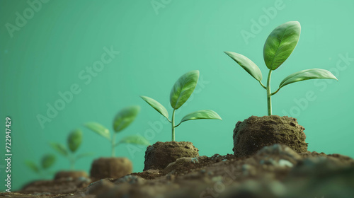 financial growth 3D illustration, business and investment growth plan for Environmental, social, and corporate governance