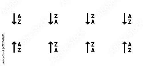 Sort / organize by alphabetical order list line art icon for apps and websites, vector editable illustration