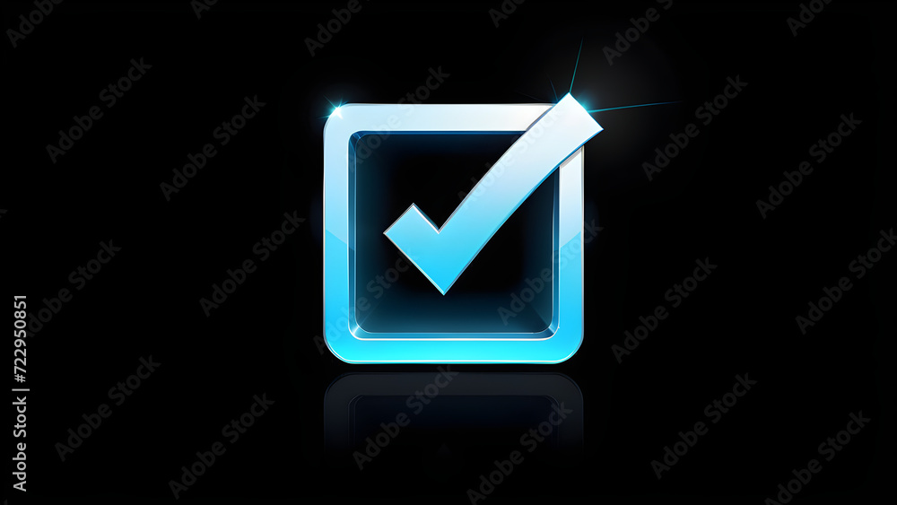 checkmark success tick sign icon. Approved icon. Certified Medal Icon. check box icon with right. on a black background. With black copy space checkmark success tick sign icon. Approved icon. Certified Medal Icon. check box icon with right. on a black background. With black copy space
