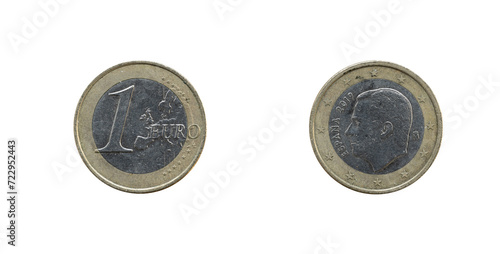 1 Euro coin from Spain 2019, obverse and reverse.