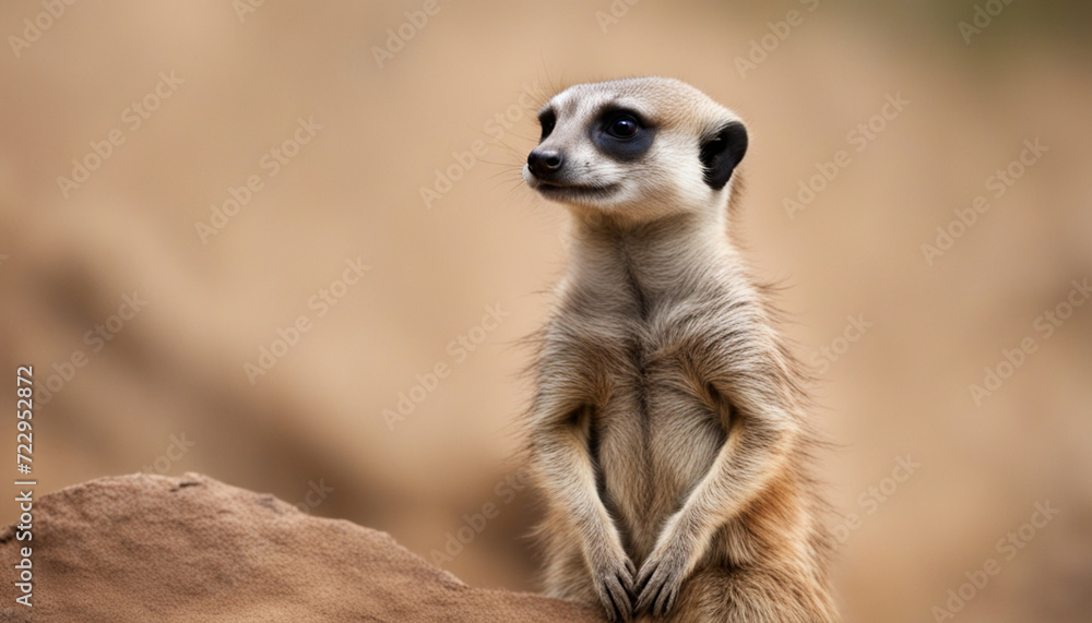Fototapeta premium A cute meerkat on nature background