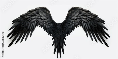 Black wings on a white background, suitable for various creative projects.