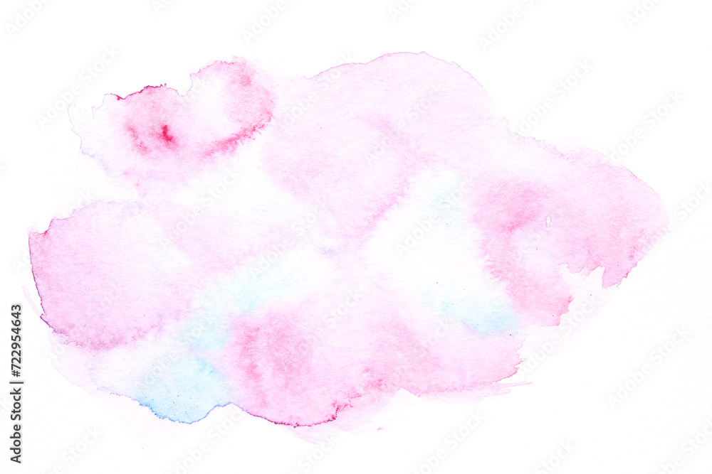 Abstract liquid art background. Pink blue watercolor translucent blots on white paper. Abstract liquid art background. Pink blue watercolor translucent blots on white paper.