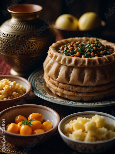 photo illustrations of various Moroccan foods 2