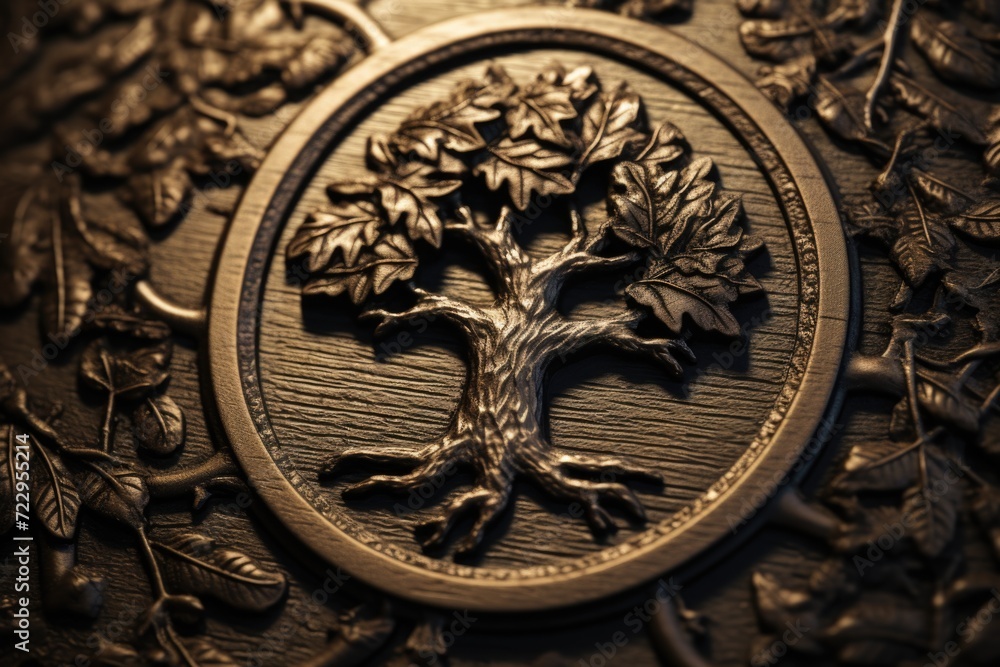 A metal plaque featuring a beautiful Tree of Life design. This versatile and decorative piece can be used to enhance any living space or as a unique gift idea