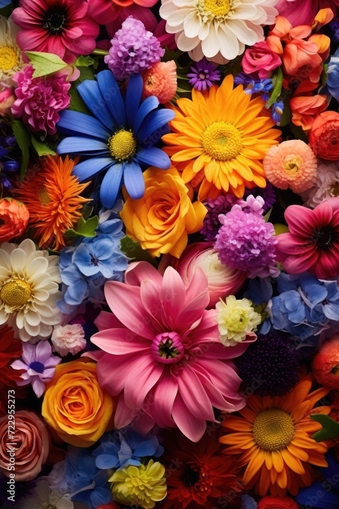 A close-up view of a beautiful bunch of flowers. Perfect for adding a pop of color to any project A close-up view of a beautiful bunch of flowers. Perfect for adding a pop of color to any project
