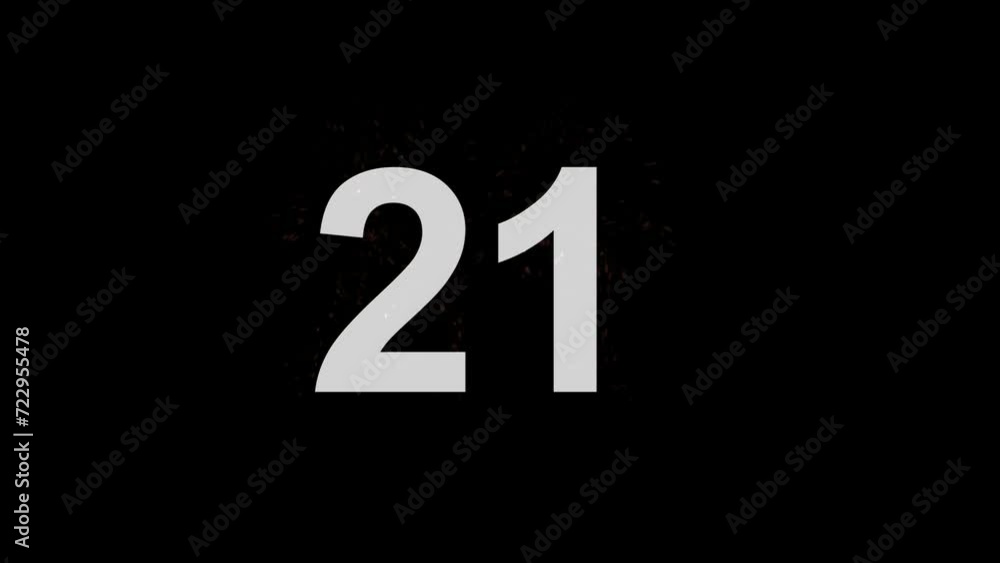 Number 21 on fire with alpha channel, number twenty one Number 21 on fire with alpha channel, number twenty one