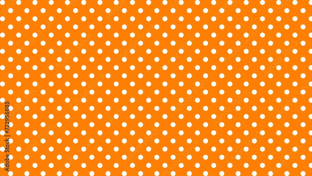 Orange and white polka dots background - obrazy, fototapety, plakaty 