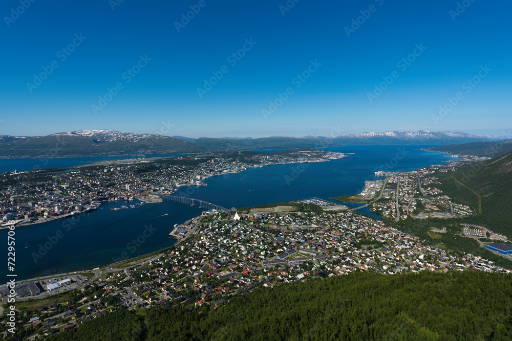 Naklejka premium Tromsø, Norway - Panoramic view from Mt. Storsteinen