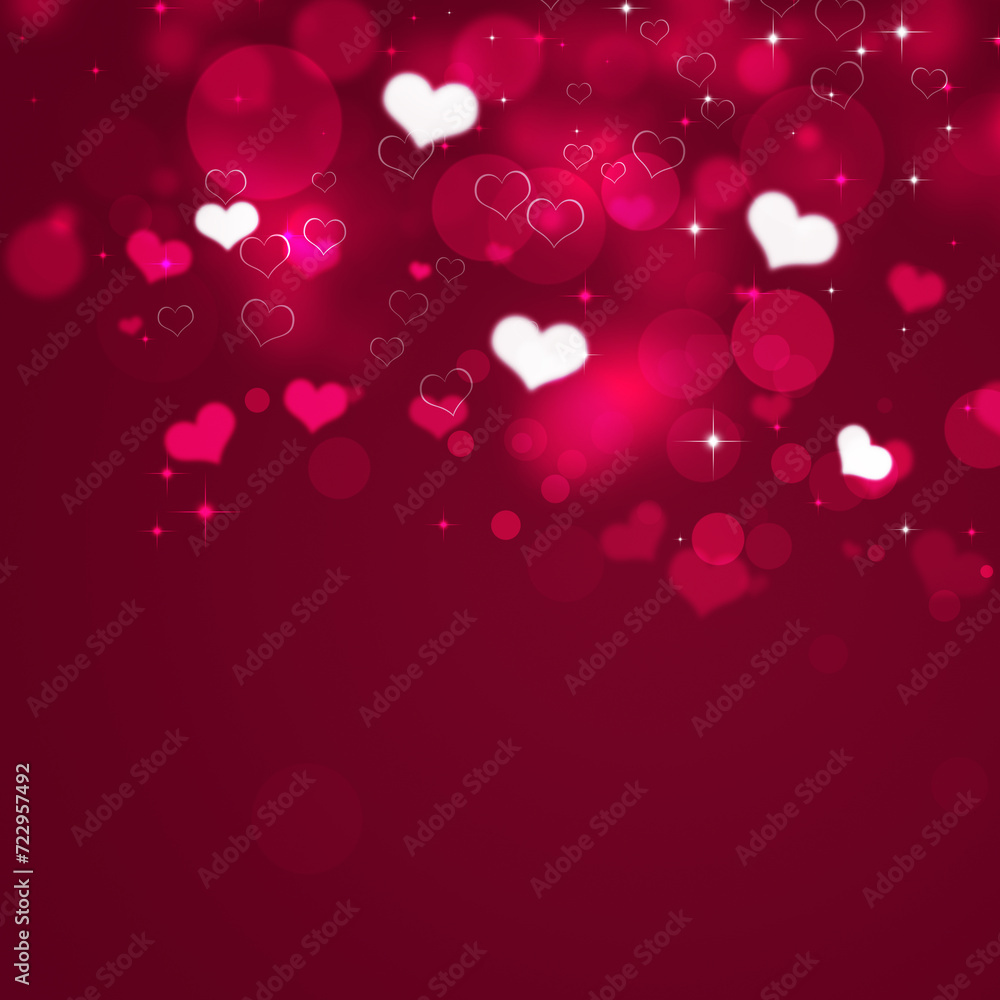 valentines day red hearts poster