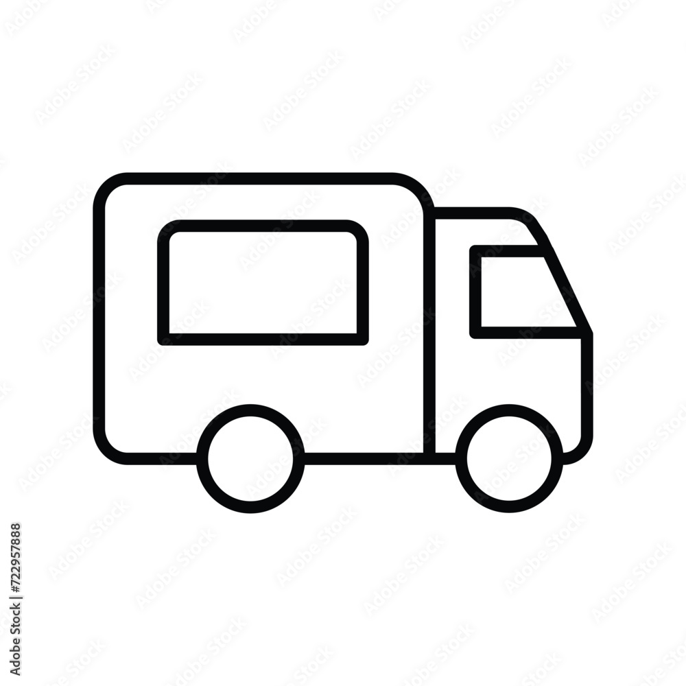 delivery truck icon with white background vector stock illustration