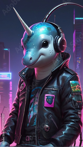 Narwhal Cyber Synth-Fueled Chill by Alex Petruk AI GENERATED