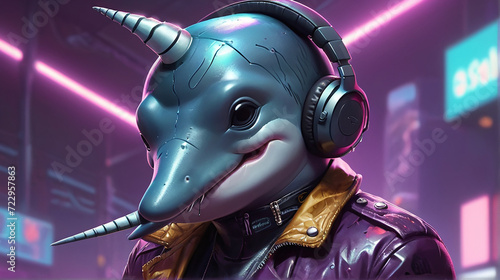 Narwhal Cyber Synth-Fueled Chill by Alex Petruk AI GENERATED