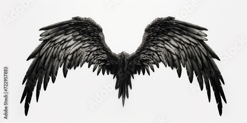 A close-up black and white photograph of a wing. Suitable for various creative projects