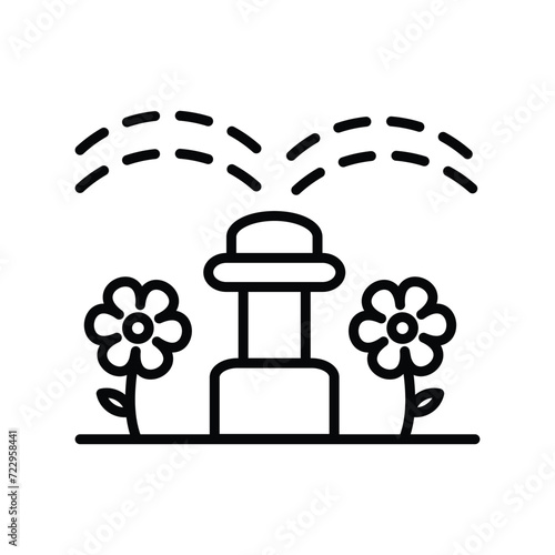water sprinkle icon with white background vector stock illustration