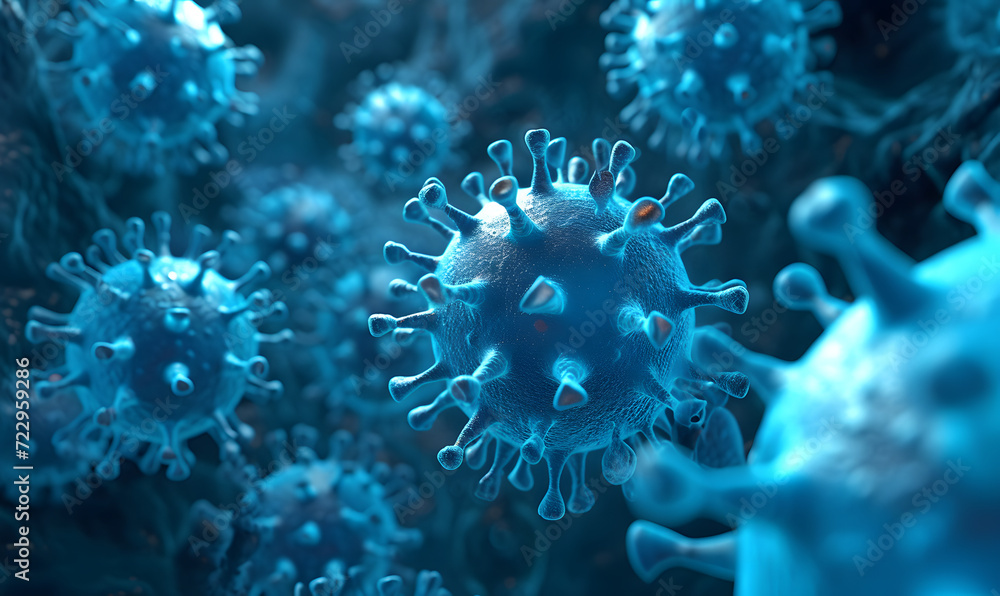Virus spikes detaching, Generative AI Virus spikes detaching, Generative AI