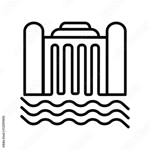 barrage icon with white background vector stock illustration