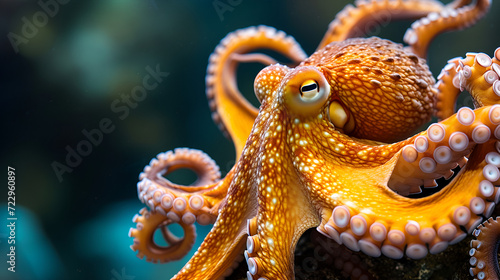 Common octopus  vulgaris copy space, generative ai photo