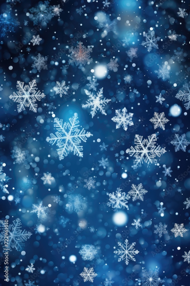 A blue background with snowflakes. Perfect for winter-themed designs and holiday projects