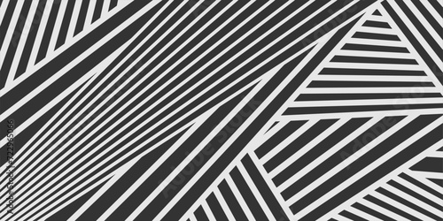Black and white stripes abstract tech minimal background. Vector concept art design