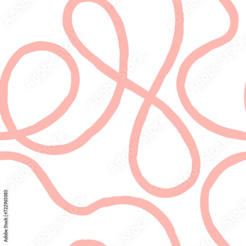 seamless pattern with Brush, marker chalk crayon drawn bold doodle lines. Grunge squiggles and scribbles. Simple childish scribble wallpaper print