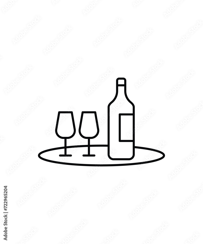 wine bottle icon, vector best line icon. wine bottle icon, vector best line icon.