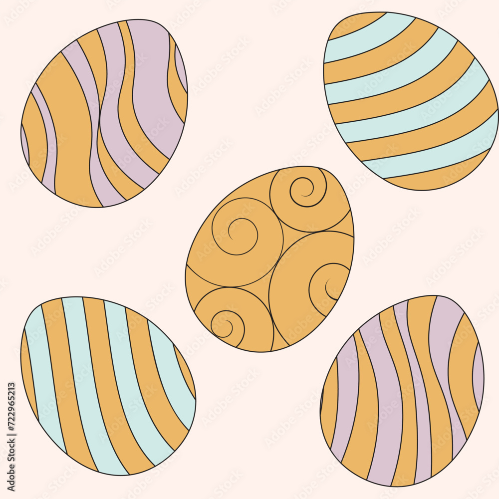 Happy Easter pattern. Cute pattern for Easter. Vector illustration. Candy colors.