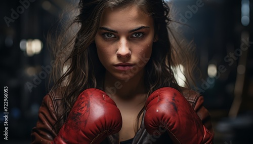 Young lady with boxing gloves