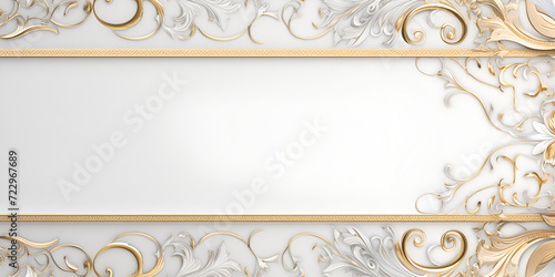 Arabic Islamic Elegant White and Golden Luxury Ornamental Background with Islamic Pattern for copy space 