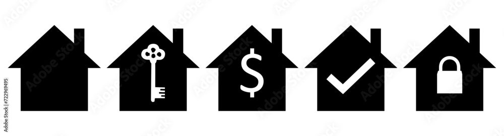 House Icon Set. Home vector illustration symbol. House Icon Set. Home vector illustration symbol.