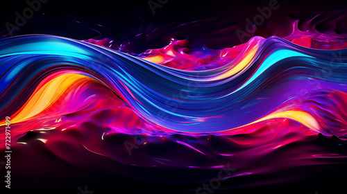 a neon abstract background pulses with vibrant hues, creating a visually striking display of electrifying colors that dance and blend in a mesmerizing pattern