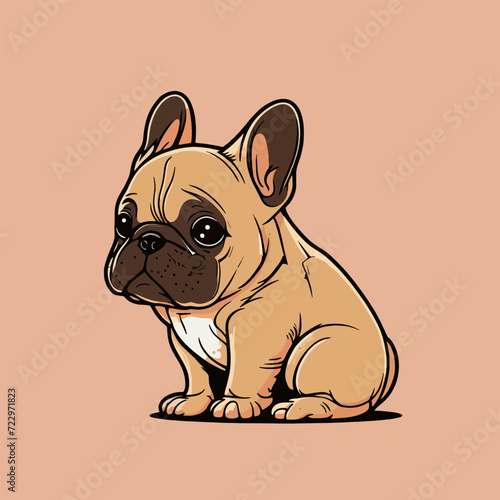 Cute Dog Sitting Cartoon Vector Icon Illustration. Animal Nature Icon Concept Isolated Premium Vector. Flat Cartoon Style