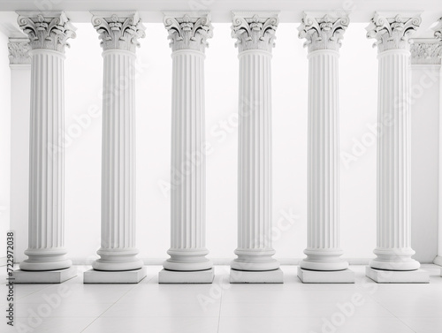 a row of white pillars