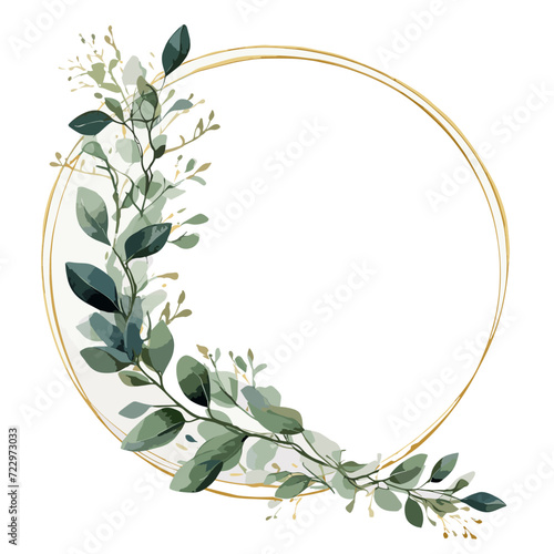 wedding fragile round frame of branches and flowers
