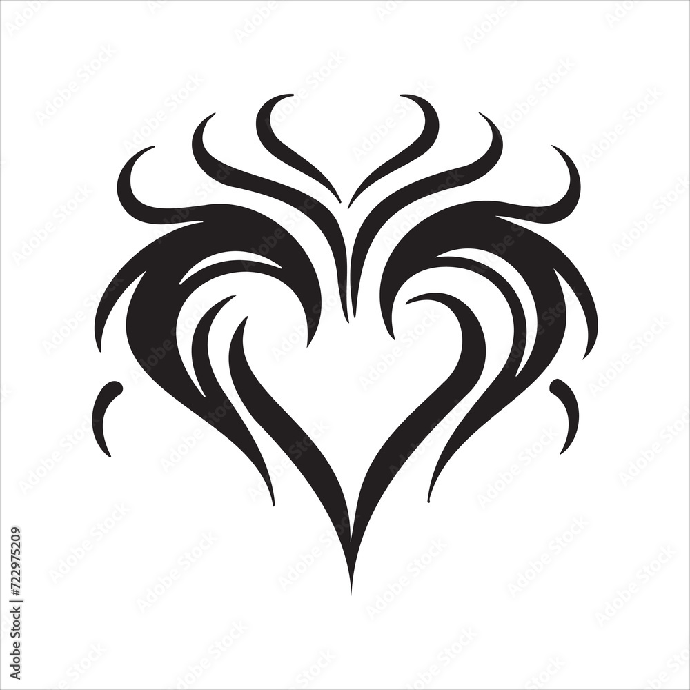 Heart tattoo design flames and fire, heart and love symbols, gothic tattoos and print templates Heart tattoo design flames and fire, heart and love symbols, gothic tattoos and print templates