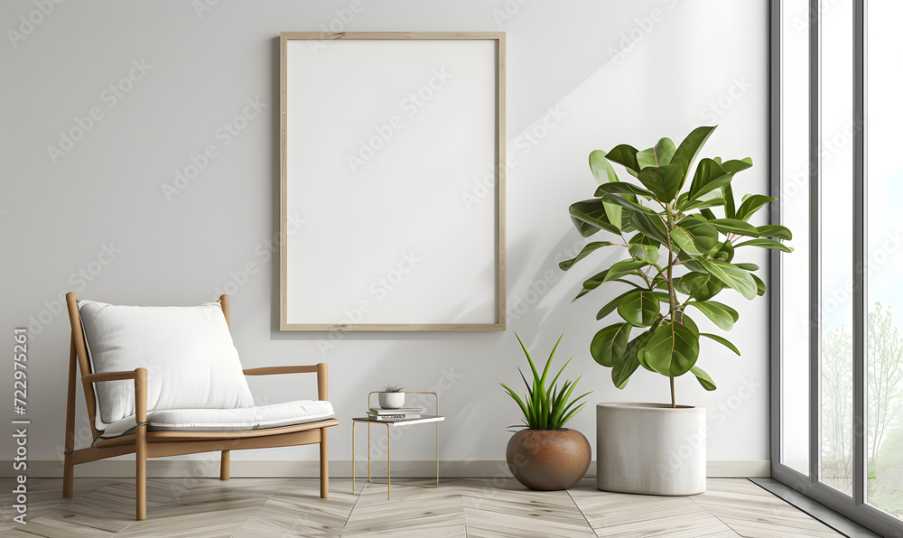 Frame mockup, Modern interior design, Generative AI Frame mockup, Modern interior design, Generative AI