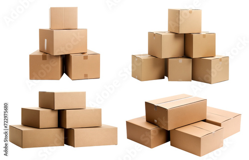 Set of cardboard boxes, cut out © Yeti Studio