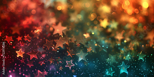 A colorful background with a star pattern , Galaxy background Light Multicolor vector background with circles, stars. 