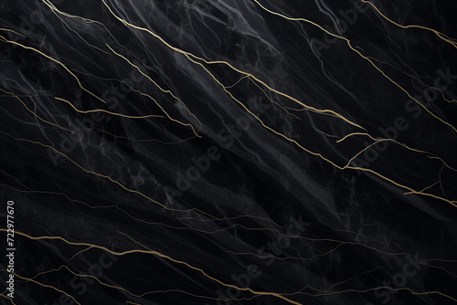 black background with texture decorated with Shiny marble lines. black marble luxury background